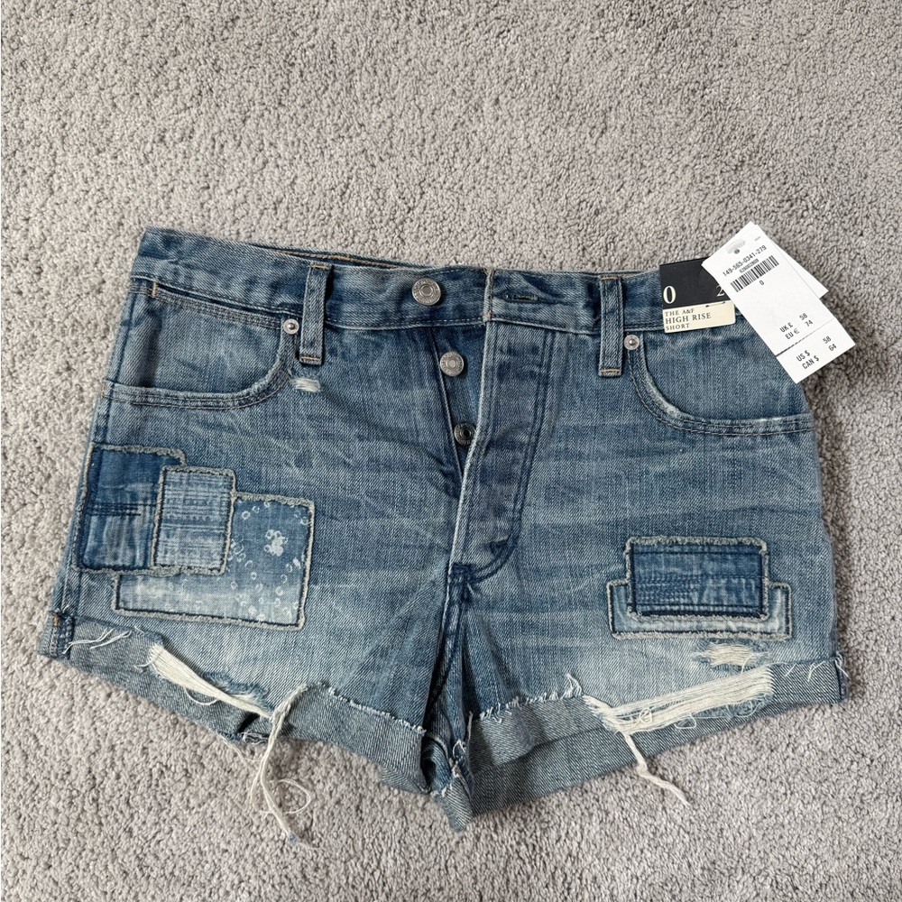 New Abercrombie & Fitch Distressed Blue Jean Shorts